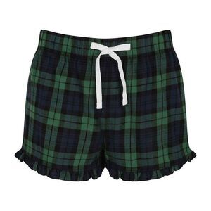 SF Womens/Ladies Tartan Frill Shorts / Navy/Green